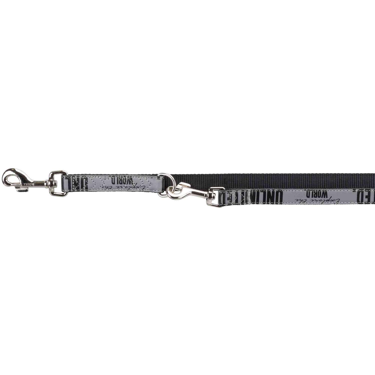 Explore Explore adjustable-leash, S-M: 2 m/20 mm, black/reflective