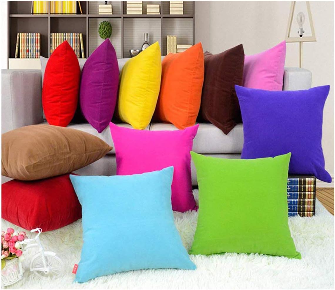 Coliang Throw Pillow Case, Colorful Multi-Color Optional Soft Plain Cushion Solid Pillow Sofa Cushion Office Cushion Pillow Cover 65x65CM(No Insert) - Light Blue