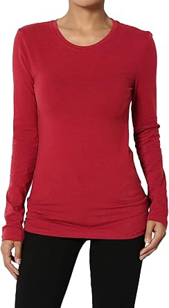 stretch cotton long sleeve tee