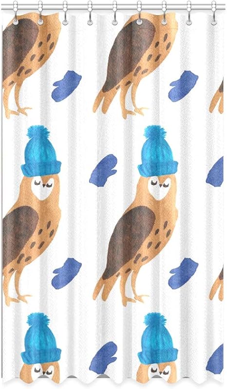 UGDFJYV Sótano Cortina de Ventana Sombrero con búho Animal Pájaro