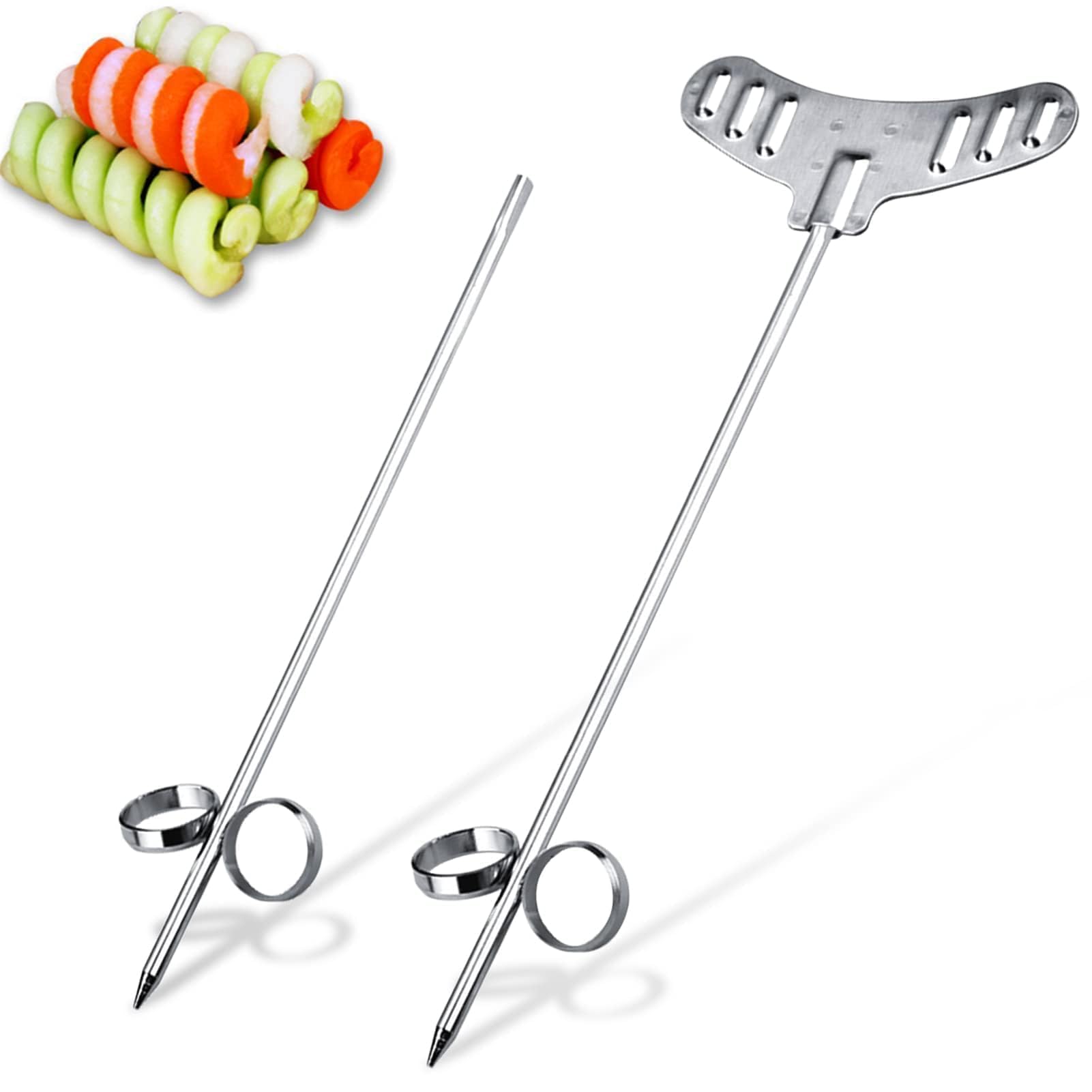 Potato Spiral Cutter,Vegetable Spiral Cutter,1Pcs Vegetables Spiral Carving Tool,Manual Spiral Screw Slicer Cutter Spiralizer Stainless Steel Screw Winder Twist Spiral Cutter for Carrot Cucumber