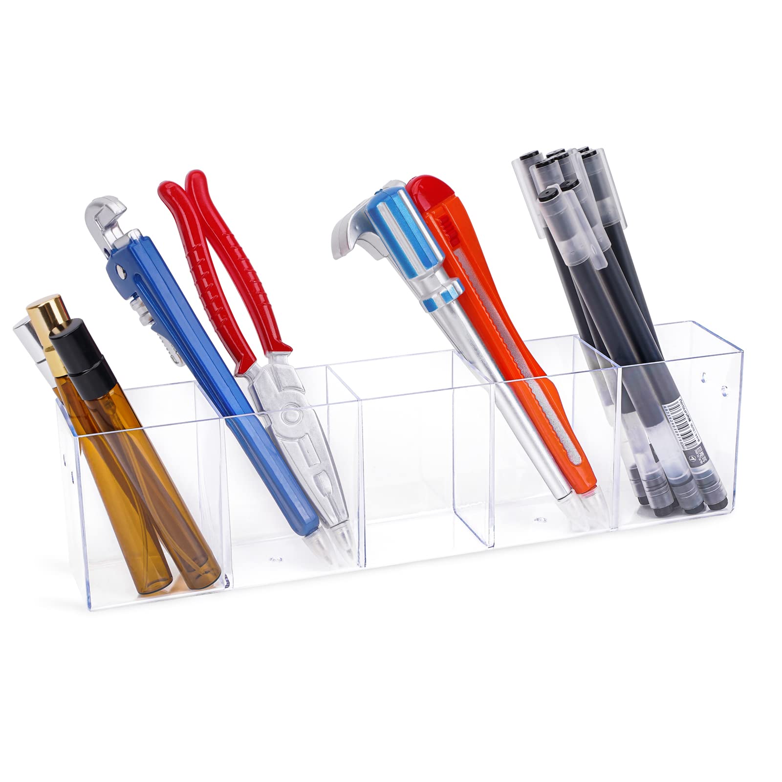 Clear Acrylic Pen Holder Stationery Store Storage Brush Case Clear Display Stand Desktop Writing Pot Writing Pencil Organiser