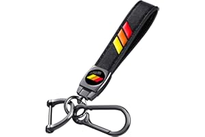 Annloysky Tri-Color Sports Leather Metal Car Key Chain Keyring Accessories, Keychain Keyring Family Present Car Accessories