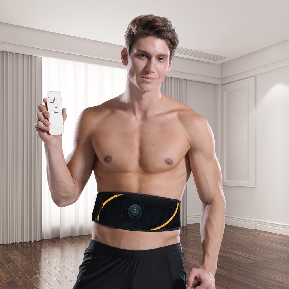 Elfbeauty Charmbelt Ceinture Abdominale de Sudation Homme et Femme Ceinture Minceur électrostimulation Tonification et Musculation Contrôle de l\'APP intelligente ou de la télécommande sans fil