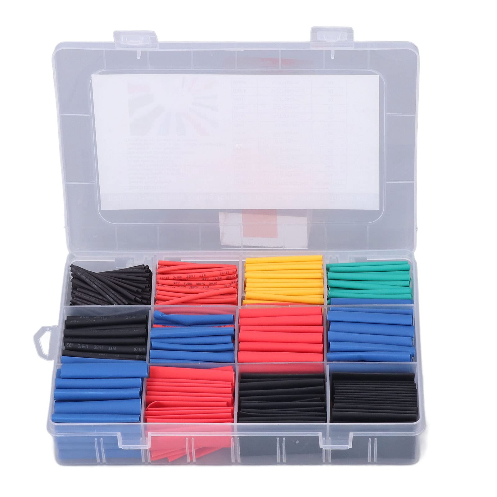 800Pcs Heat Shrink Tubing Boxed Heat Shrink Tube Kit Insulated Sheathed Protection Cable Tube Electric Insulation DIY Kit