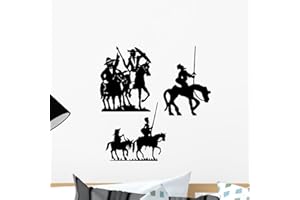 Wallmonkeys Don Quijote Vector Silhouettes Don Quixote Wall Decal Peel and Stick Graphic WM94050 (18 in H x 18 in W)