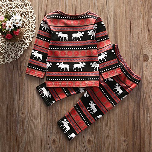 Baby Boys Girls Christmas Deer Snowflake Long Sleeve Pajamas Outfit - Image 6