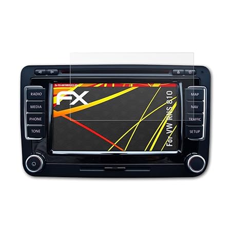 atFoliX Schutzfolie kompatibel mit VW RNS 810 Displayschutzfolie, HD-Entspiegelung FX Folie (3X)