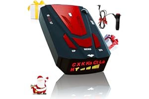BOKUUOOU Newly Laser/Radar Detector Driving Aids for Cars with Led Display, Long Range Detection, Mute Memory, City/Highway Mode Detectors, Ideal Gifts (Red)