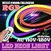 LED NEON LIGHT, IEKOV™ AC 110-120V Flexible RGB LED Neon Light Strip, 60 LEDs/M, Waterproof, Multi Color Changing 5050 SMD LED Rope Light + Remote Controller for Party Decoration (65.6ft/20m)