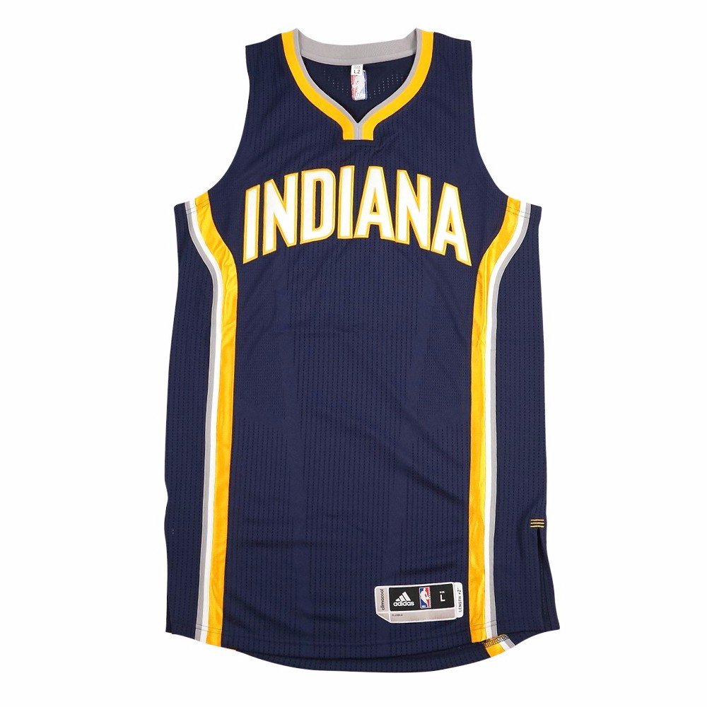 adidas Indiana Pacers NBA Navy Blue NBA Authentic On-Court Team Issued Pro Cut Jersey Jersey for Men