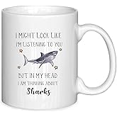 ignytiger Shark Coffee Mug, Shark Gifts for Women Sharks Lovers, Funny Sharks Christmas Gifts Ceramic Coffee Mug 11 oz