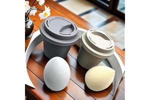 2 Piece Makeup Sponge Set with Coffee Cup Latex Free Blender Blending Sponges for Liquid, Cream, and Powder Stlyle 25