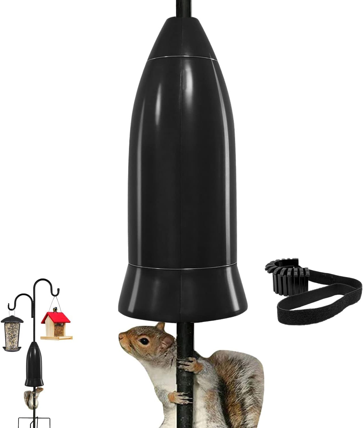 Backyard Birding & Wildlife - Bird Feeders Pole Squirrel, Raccoon Stopper Bird Feeder Baffle Guard Valentines Day Gifts – Pole Mount and Hanging - No Need to Take Down Pole Model Easy to Install,Protect Bird Feeder