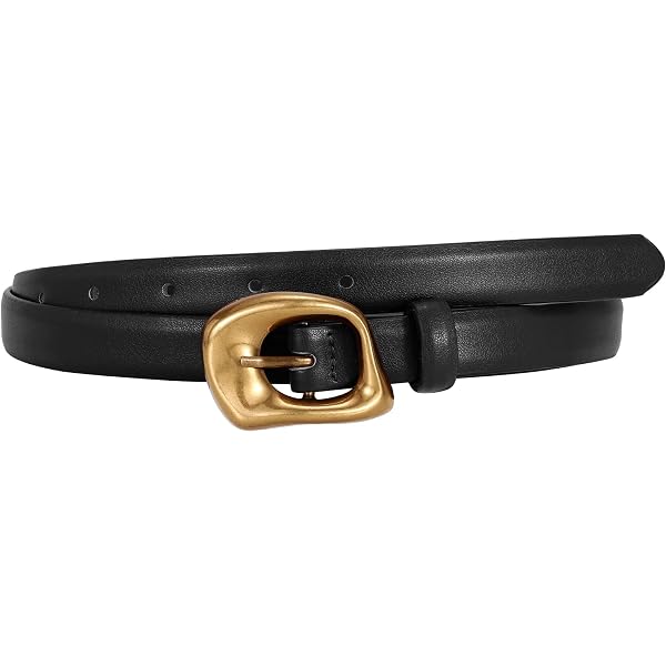 LEACOOLKEY Thin Leather Belt Women Skinny Belt for Dress  display picture 3