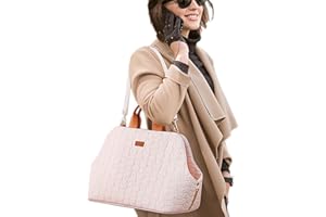 Patazone Small Dog Bag Car Safety Seat Pet Totes,Dual USE,Puppy Purse Fashion Woman Style,Trained Small Puppies Kennel Cat Pups Totes for Car Safe Seat (Pink)