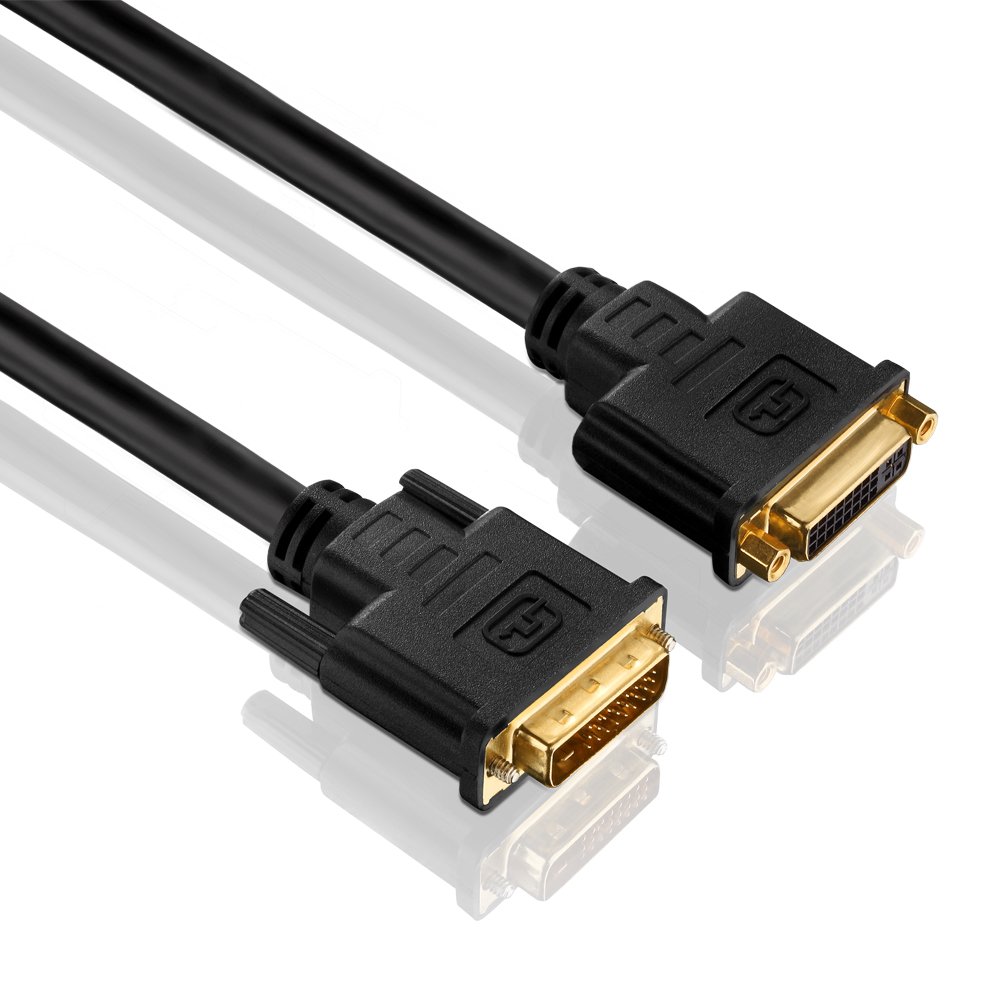 PureLink PureInstall Series Dual Link DVI Extension Cable with 24-Carat Gold-Plated Precision Connectors 2560 x 1600. DVI-D female to DVI-D 24+1-Pin male. High-purity OFC copper conductor. Triple shielded 100 % tested for use in professional AV environments.