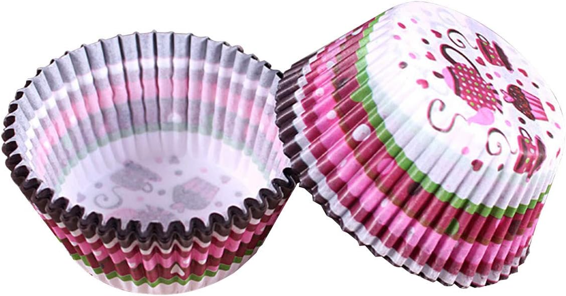 OBR KING Grease-proof Cupcake Liners Set with Colorful Patterns for Home Baking (Pack of 2 Lots)