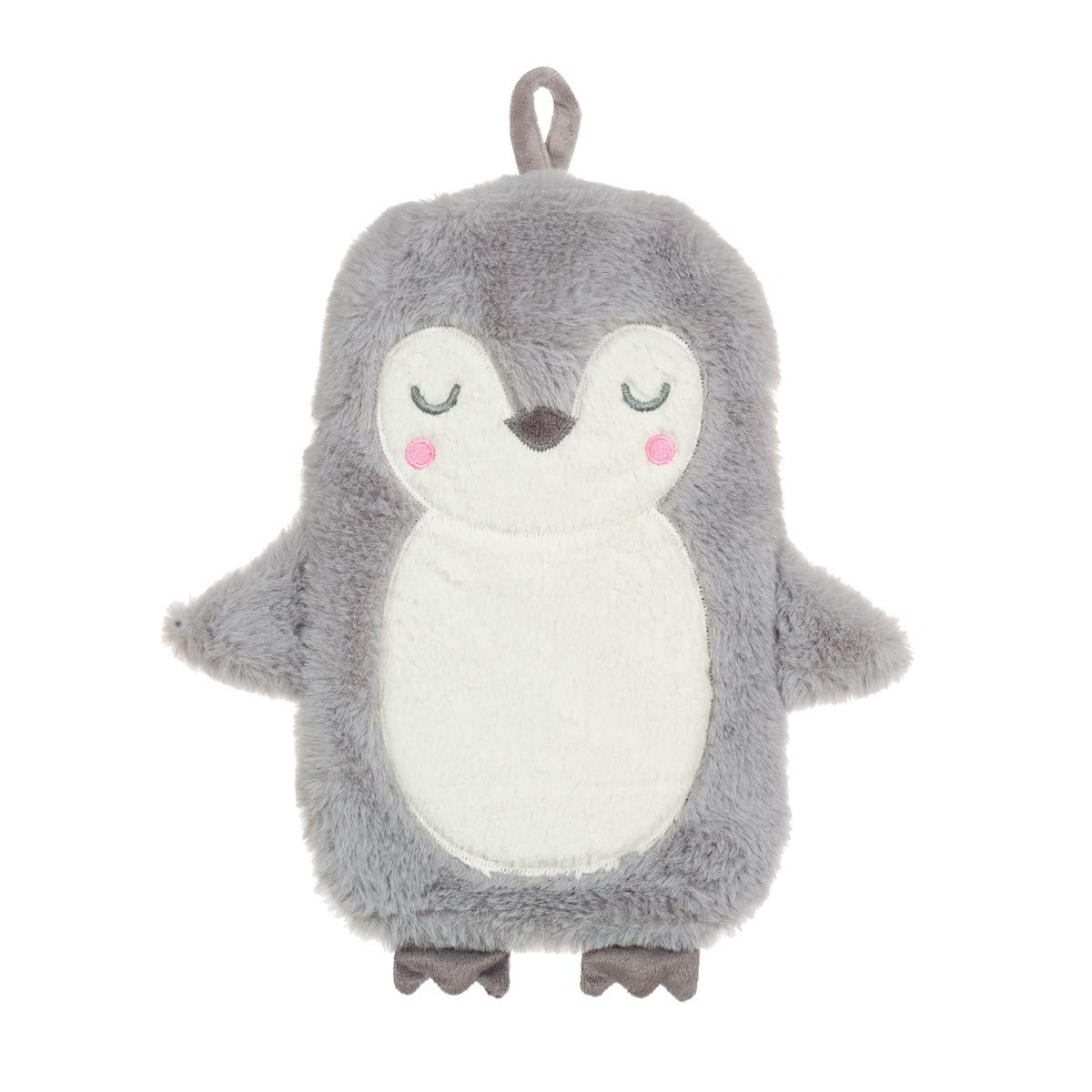 Sass & Belle Siku Penguin Hot Water Bottle with Cover – Cute Grey Cosy Warmer for Kids & Adults, Soft Plush Sass and Belle Gift Idea, Refillable Heat Pack for Bedtime
