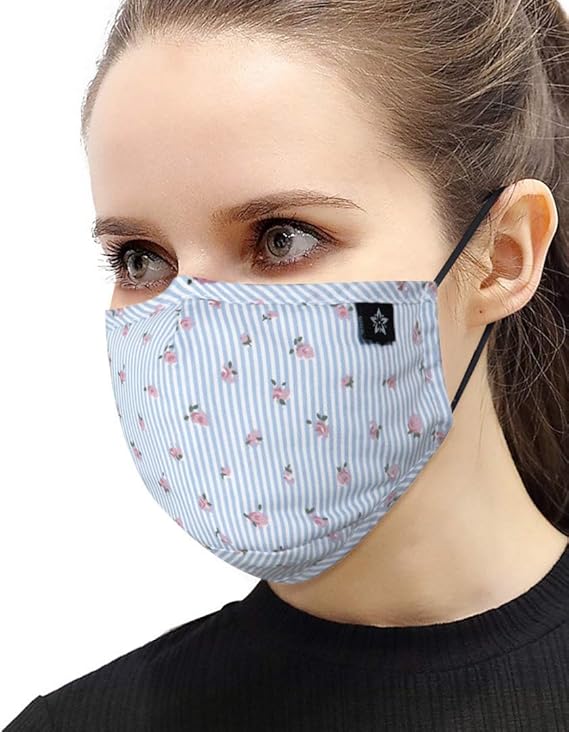 Mouth Masks Washable and Reusable Anti Dust Mask with Adjustable Ear Loops Cotton Face Mask for
