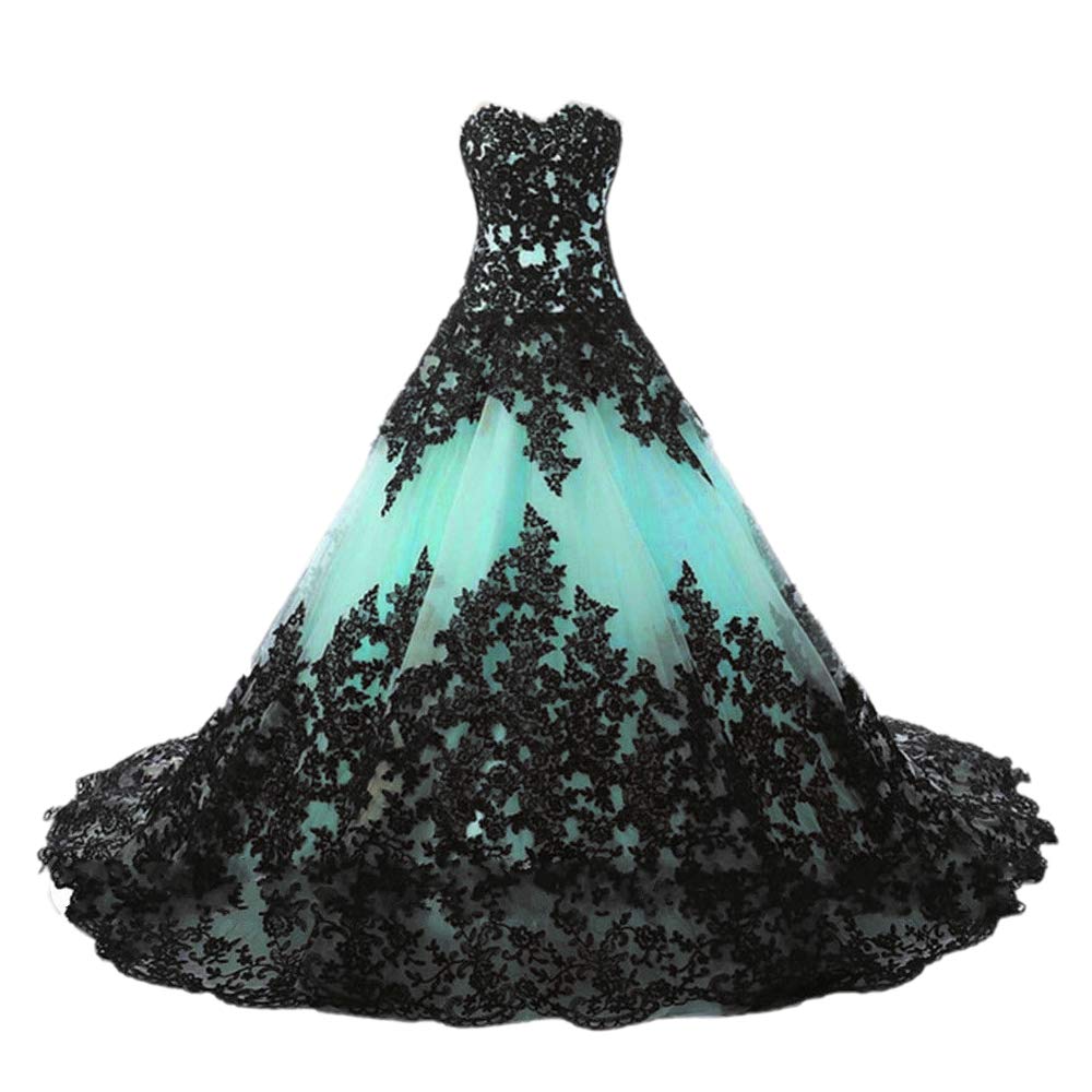 black and blue wedding dress