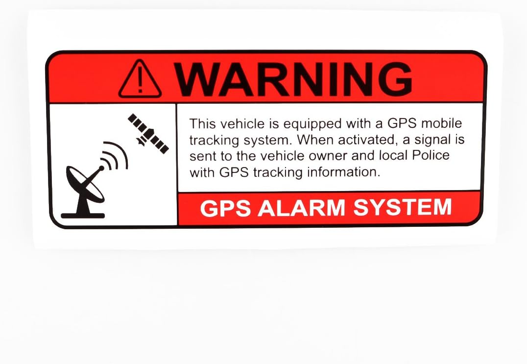 Med 4.5×2(115x50mm) GPS Anti Theft Sticker Not for Windscreens Alarm driver and Passengers Not