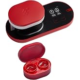 3N ReO2 Contact Lens Cleaner, Electrophoresis Technology, with Mirror and Tweezer, Deep Clean Soft Lens, Long-Term and Colored Contact Lens, Non-ultrasonic Cleaner (Red)