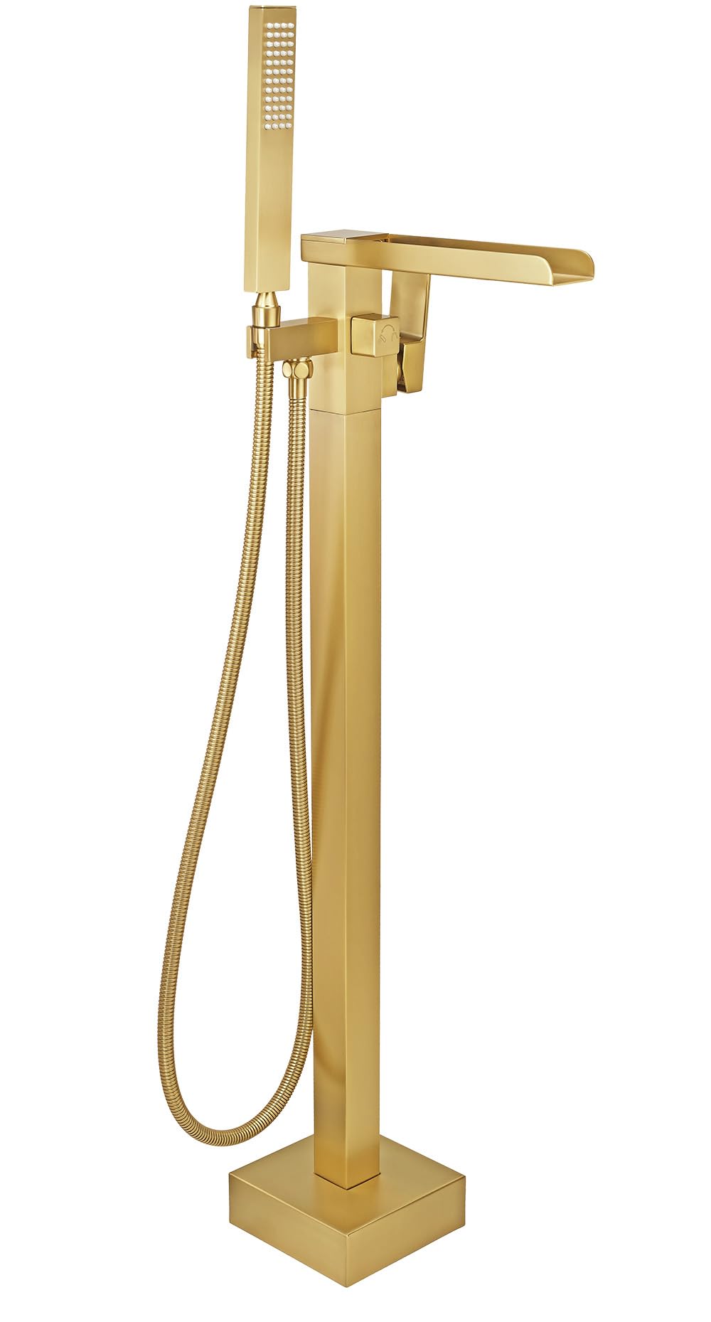 Photo 1 of *MAJOR DAMAGE*
FBUKE Free Standing Tub Faucet Brushed Gold, Floor Mount Freestanding Tub Faucets, Brass Stand Alone Tub Filler, Waterfall High Flow Bathtub Shower Mixer Tap