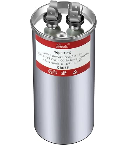 50 mfd / 370 VAC Round Run Capacitor, Compatible Replacement