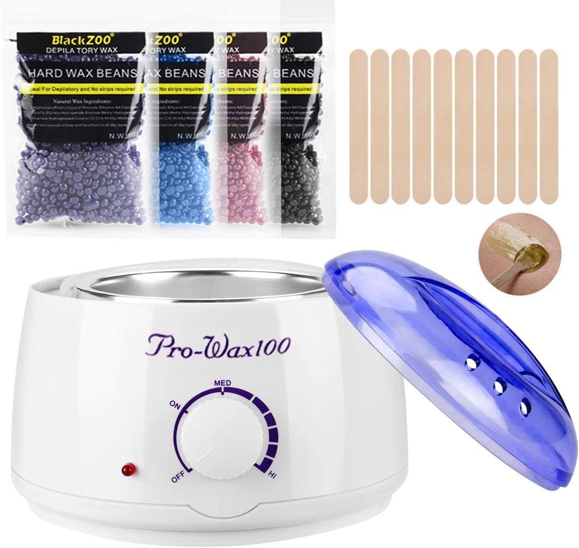 Wax Warmer Professional Electric Wax Heater for All Wax Types, Wax Melter for Depilatory Hair Removal Warmer with Adjustable Temperature and Built-in Thermo Safety Control, Removable 500ml Container