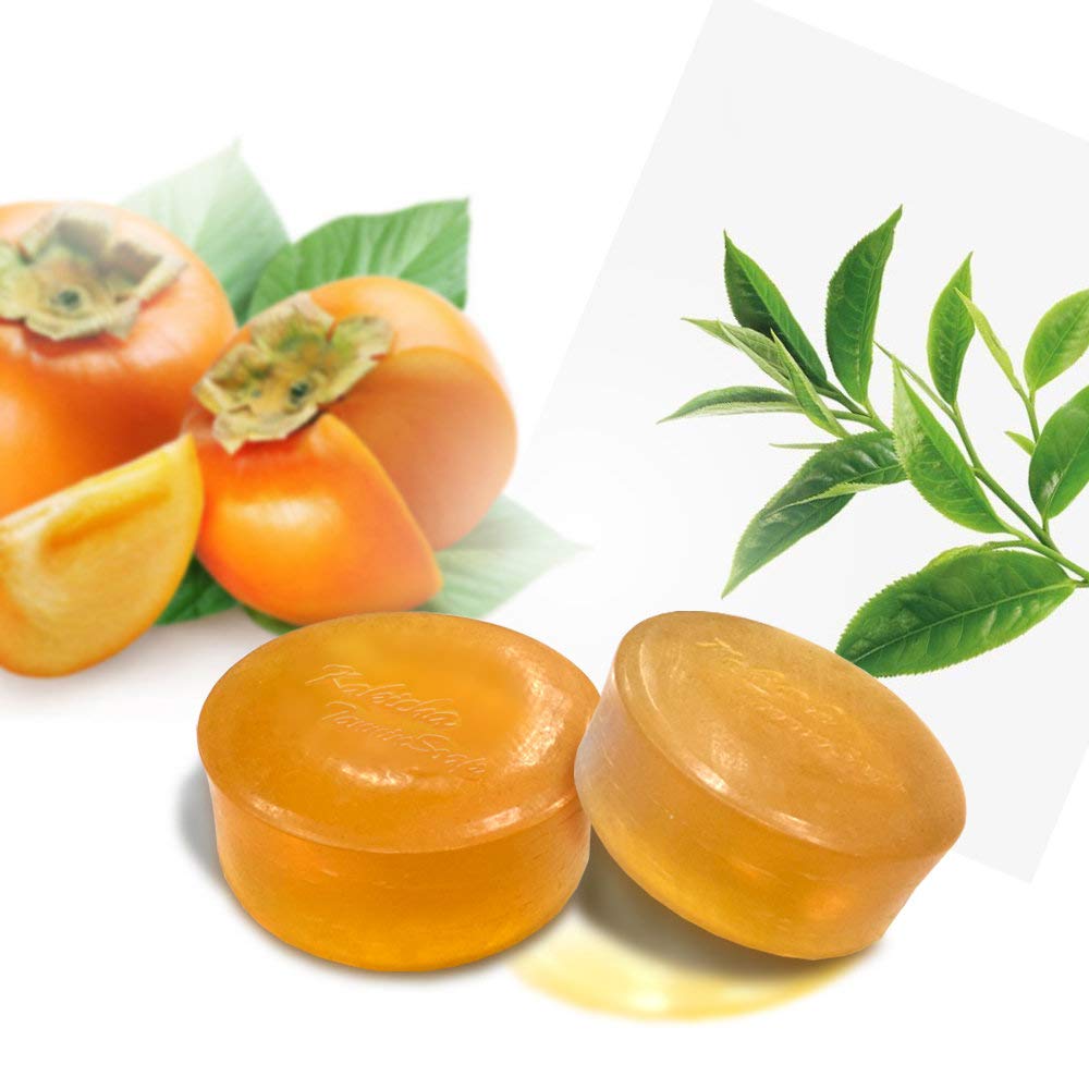 BoxCave Purifying & Deodorizing Soap Bar | Handmade Soap with Japanese Persimmon and Green Tea Extract to Help with Nonenal Body Odor Associated with Aging - Made in Japan (2 Bars x 100g each)