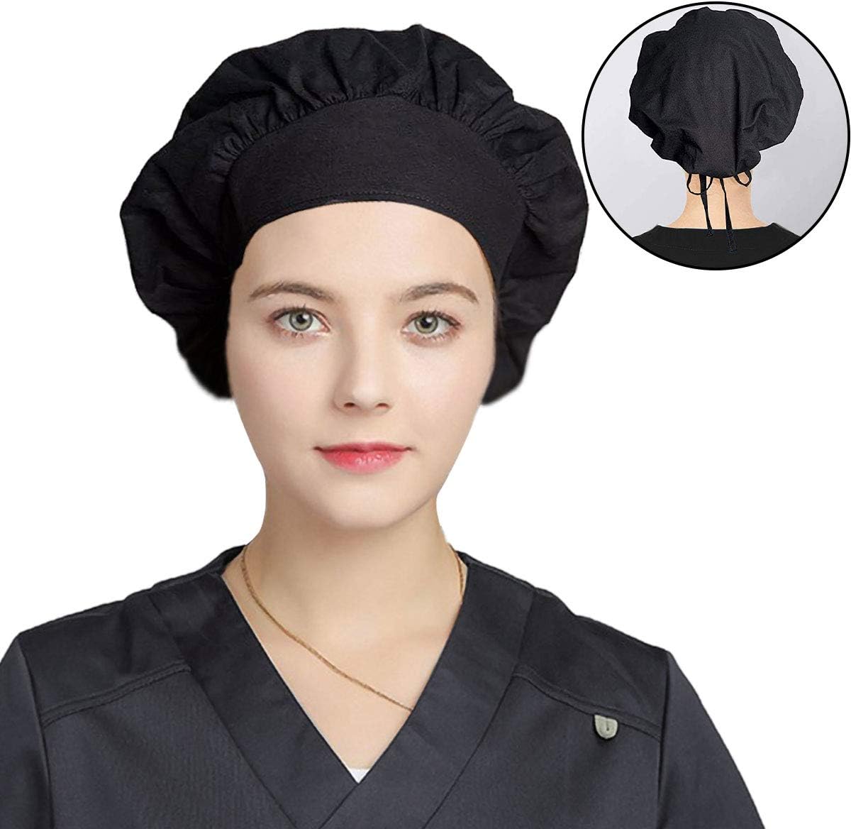 Surgical Hat Scrub Cap Bouffant Medical Hats Elastic with Sweatband