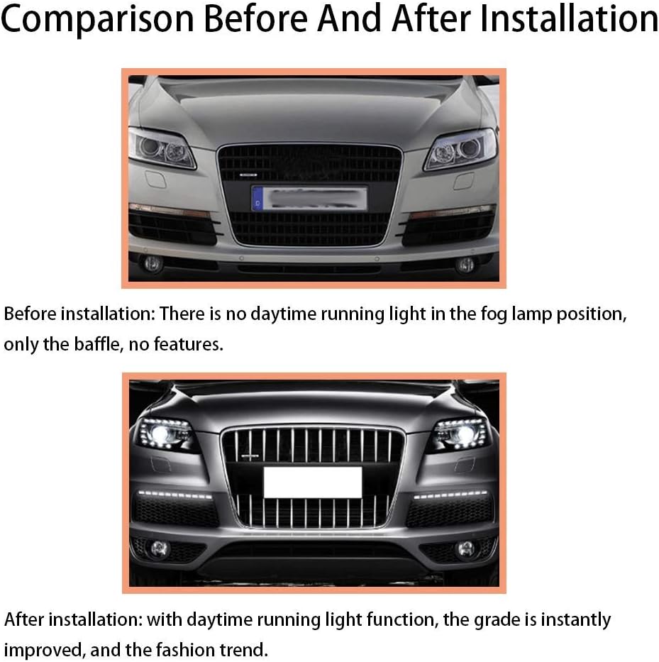 Amazon Com Led Daytime Running Light Drl For Audi Q7 2007 2010 Low Configured Led Front Bumper Light With Streamer Turn Signal Light Model B 1pair Automotive