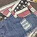 chouyatou Women's Low-Rise American Flag Print Daisy Duke Ripped Denim Shorts