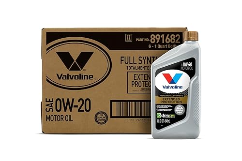 Valvoline Extended Protection Full Synthetic Motor Oil SAE 0W-20 1 QT, Case of 6