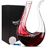 Yaschmo Wine Decanter, Swan U-Shaped Wine Carafe, Hand Blown Lead-Free Crystal Glass Wine Aerator, Large Red Wine Decanter Set, Easy Clean with Cleaning Brush , Luxury Gift for Christmas,Home,Parties