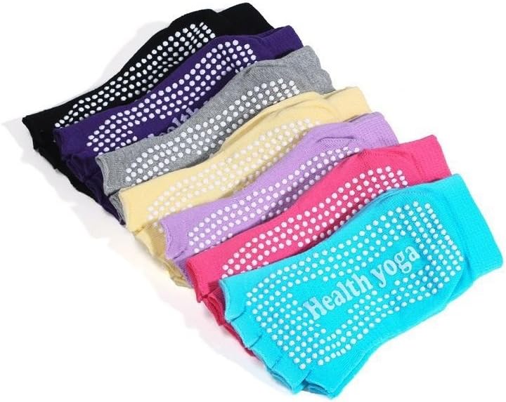 7 Pairs Non Slip Half Toe Yoga Socks – Fit for Shoe Size UK 2.5-7 / EU 35-40