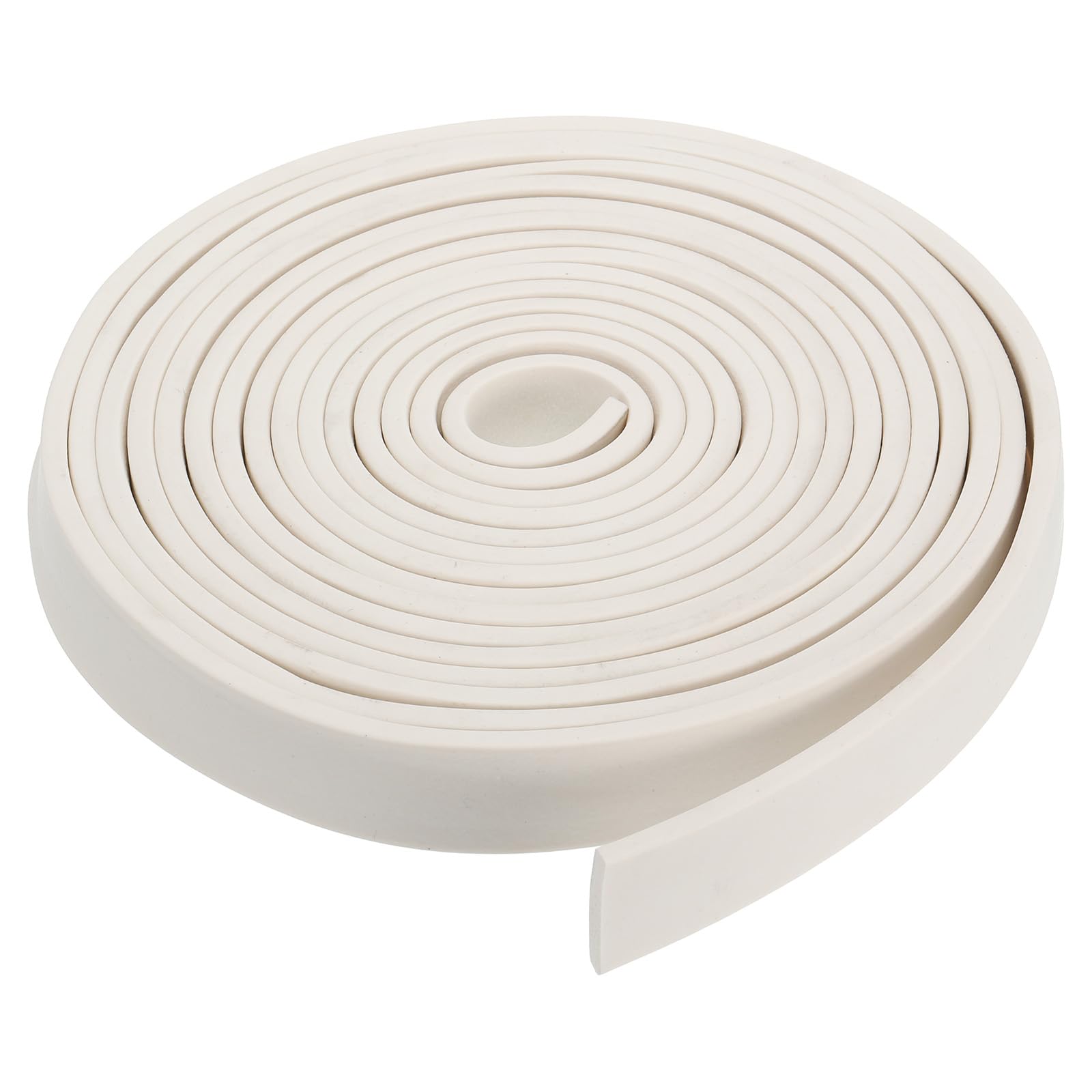 PATIKIL 5000x25x5mm Silicone Foam Seal Strip, High Density Square Solid Sponge Rubber Weather Stripping Cord for Sealing Gap Blocker Insulation, White