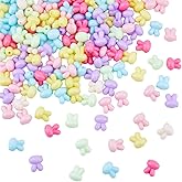 DICOSMETIC 150Pcs Acrylic Rabbit Bead Easter Bunny Bead Opaque Rabbit Head Beads Random Color Animal Beads Small Hole Animal Spacers for DIY Bracelet Necklace Earring Jewelry Making, Hole: 2mm