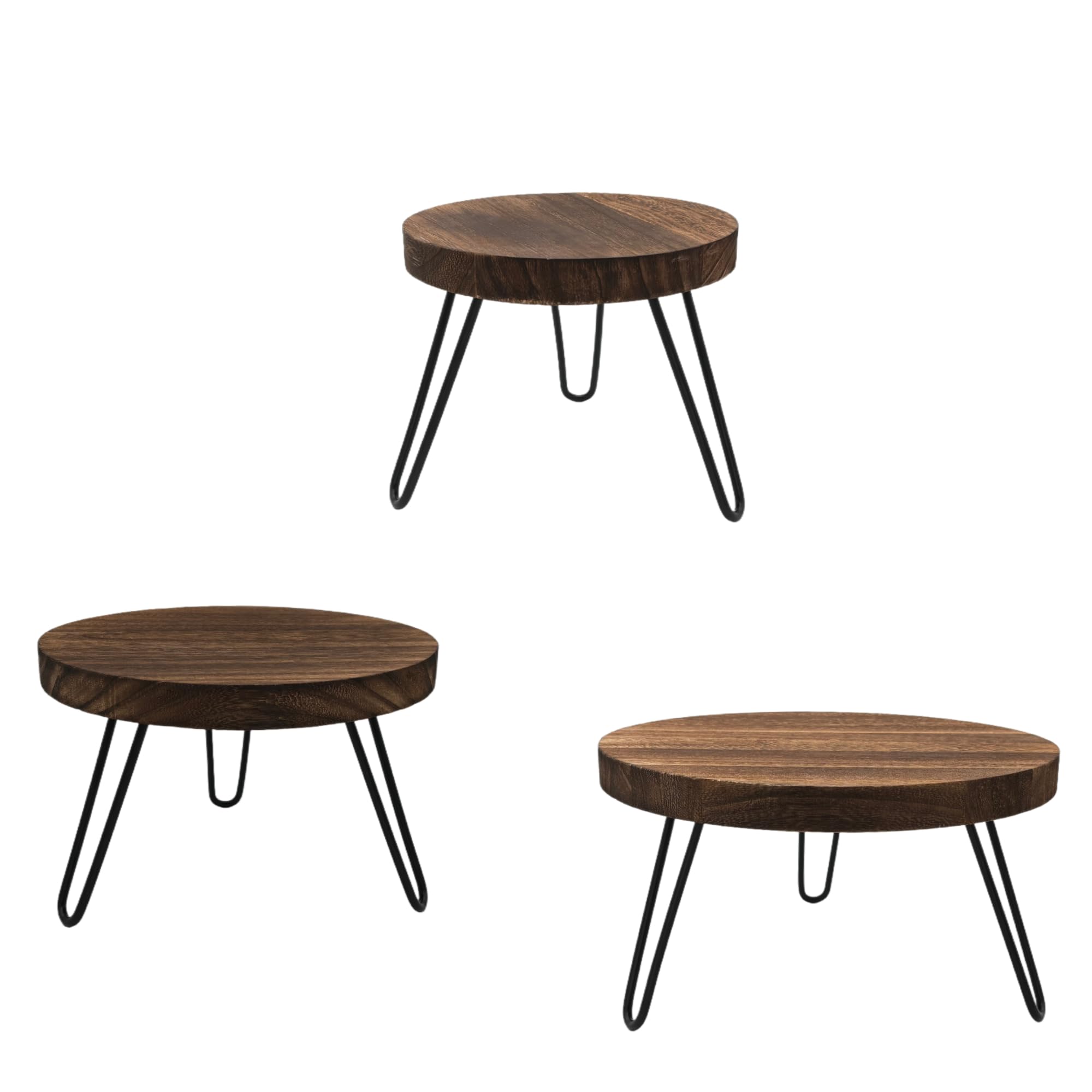 3 Pack Wood Plant Stand Indoor Outdoor, 8\'\' 10\'\' 12\'\' Wooden Planter Stands Fit 5-15 Inch Pot, Plant Stool Flower Pot Stand Gardening Display Pedestals for Decor Living Room Balcony, Office, Patio