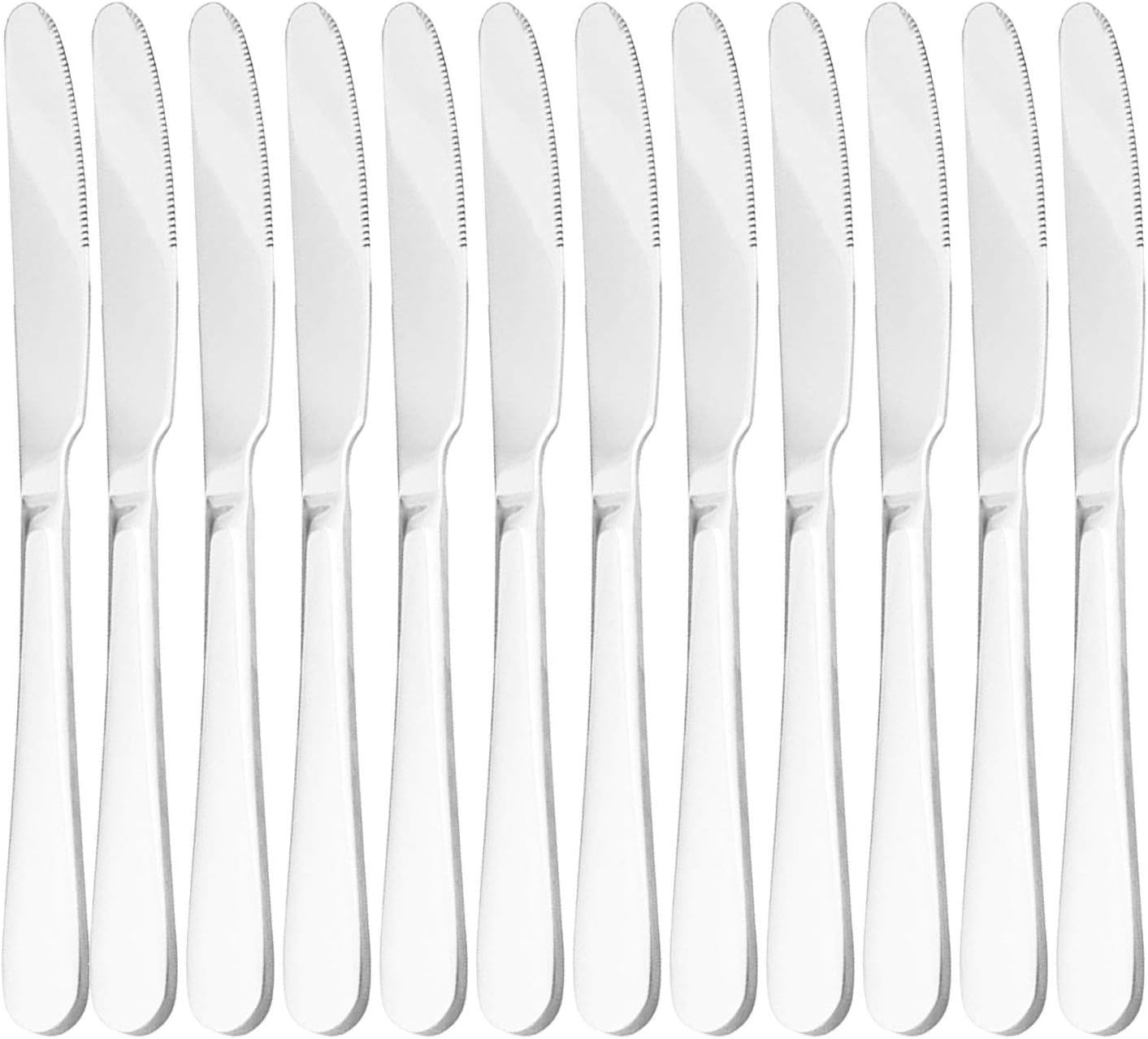 QUCHER 9" Steak Knives, Steak Knife Dinner Modified Round Tableware,Stainless Steel Cutlery Sets for Home Kitchen Restaurant (12 Pack)