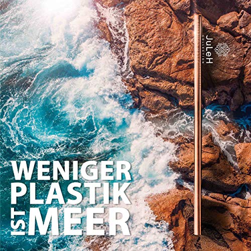 JuLeH Collection 20er Strohhalme Edelstahl in Rosé Gold keine Strohhalme Plastik Strohhalme wiederverwendbar… – Bild 7