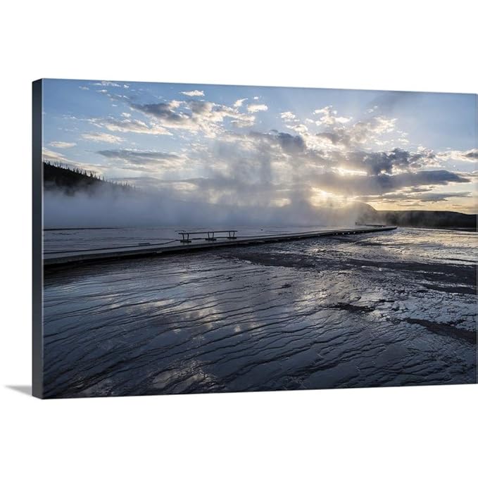 Hot Springs At Yellowstone Canvas Wall Art Print #winter #park #hot #springs Hot Springs At Yellowstone Canvas Wall Art Print