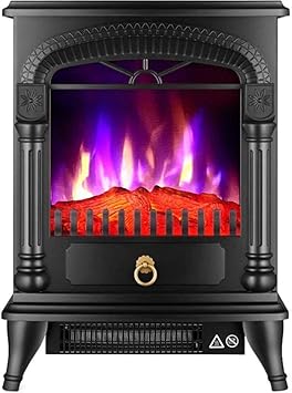 DSHUJC Elektrisches Feuer mit Umrandung Alte elektrische Kaminheizung