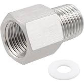 Stainless Steel Converter Adapter 1/4" G Thread Female x 1/4" NPT Male 1pc