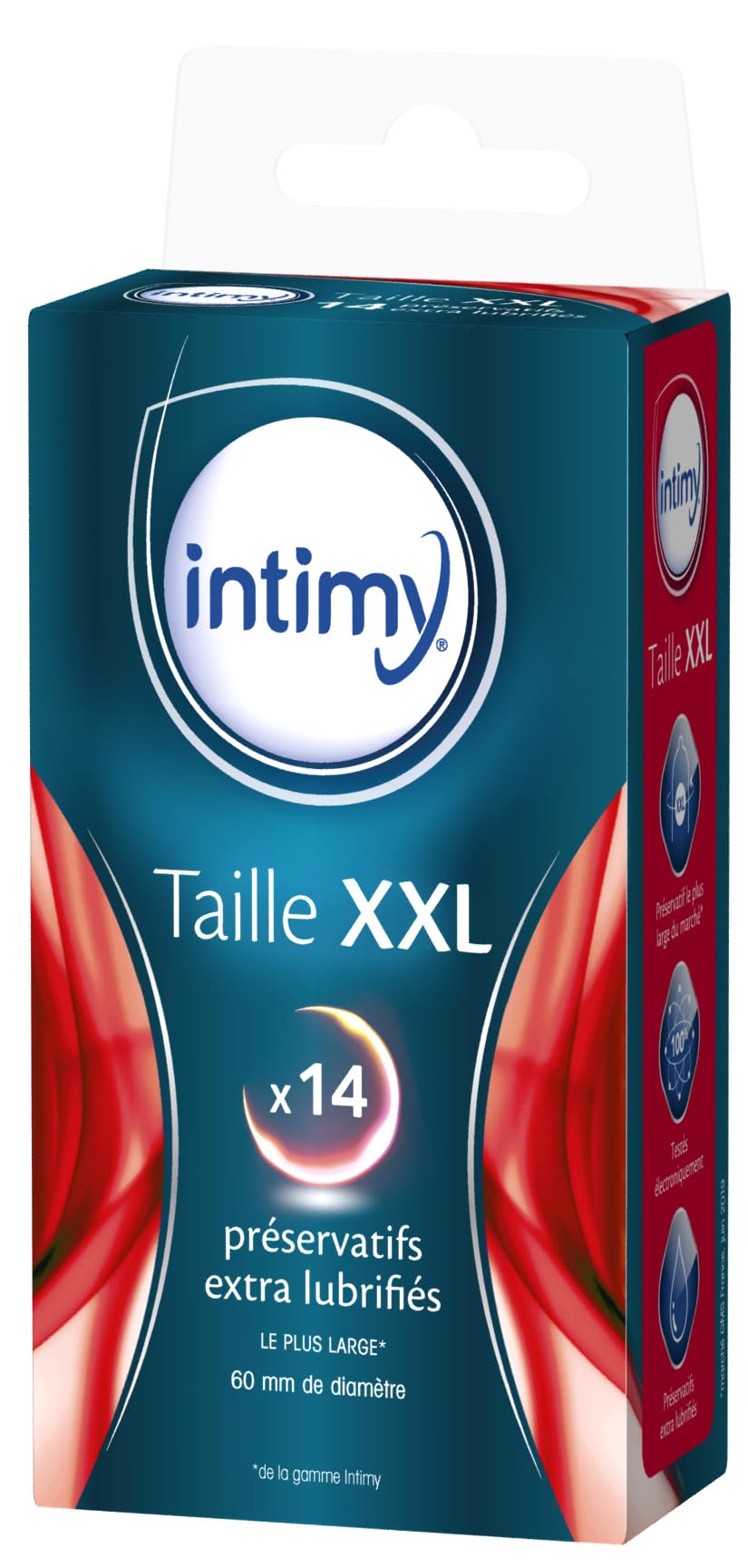 INTIMY - XXL Condoms x14 - Extra Large Lubricated Condoms with Tank - Smooth Surface - Latex