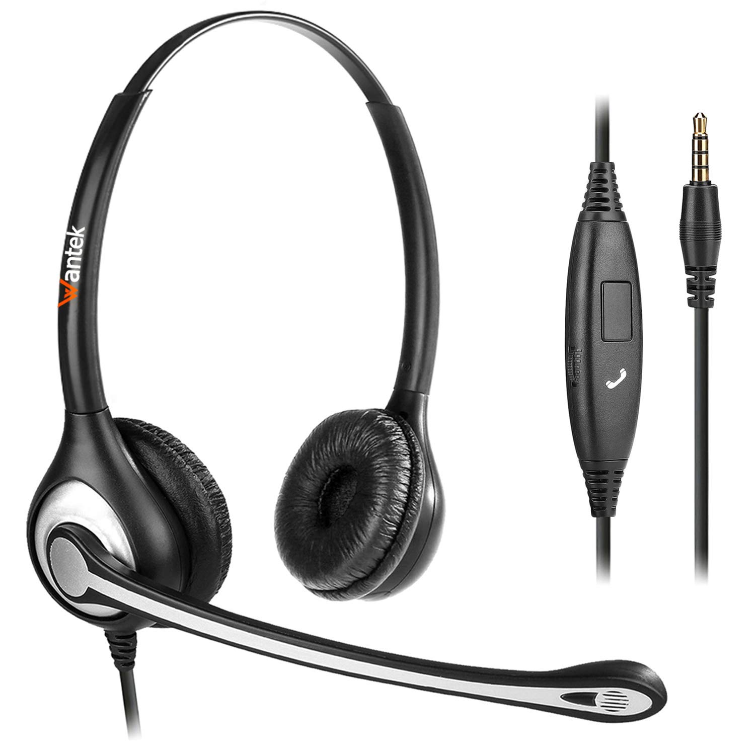 Wantek Headset with Microphone for PC Laptop Stereo Computer Headset