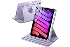 JETech Rotating Case for iPad mini (A17 Pro, 2024 Model, 7th Generation) / mini 6 (2021 Model, 6th Generation), with Pencil H