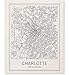 Charlotte Map Charlotte Poster City Map Posters Map Wall Art Charlotte Map Print Map Poster North Carolina Black and White Map Print Map Art Modern City Art Scandinavian Art 8x10