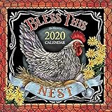 Bless This Nest 2020 12 x 12 Inch Monthly Square Wall Calendar by Hopper Studios, Chalkboard Style A by 